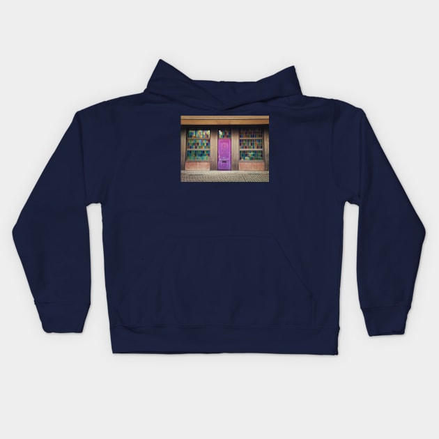 purple door Kids Hoodie by psychoshadow